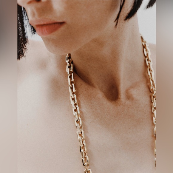 EDDIE BORGO 17” SUPRA LINK NECKLACE NWT 12 K GOLD - Picture 1 of 12
